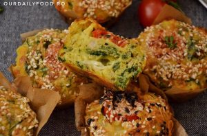 Briose aperitiv cu spanac si mozzarella de bivolita