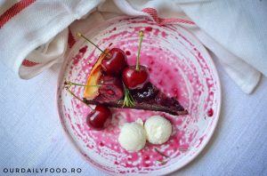 Brownies cu cheesecake sau negresa cu branza si cirese