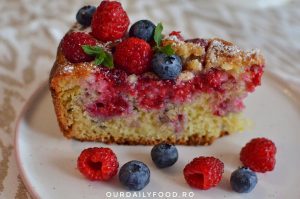 Prajitura cu zmeura si ciocolata alba