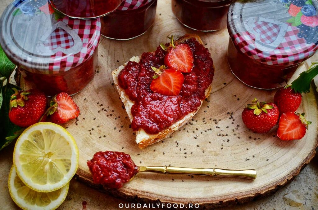 Gem de capsuni fara zahar